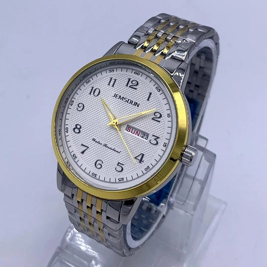 Jemsoun Classic Heritage: Two-Tone Luxury Watch (Automatic, Sapphire, Day-Date)