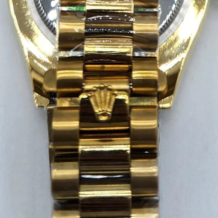 Rolex Luxury Gold Classic Dress Watch – Green Dial – Stainless Steel Bracelet – Men's Premium Watch