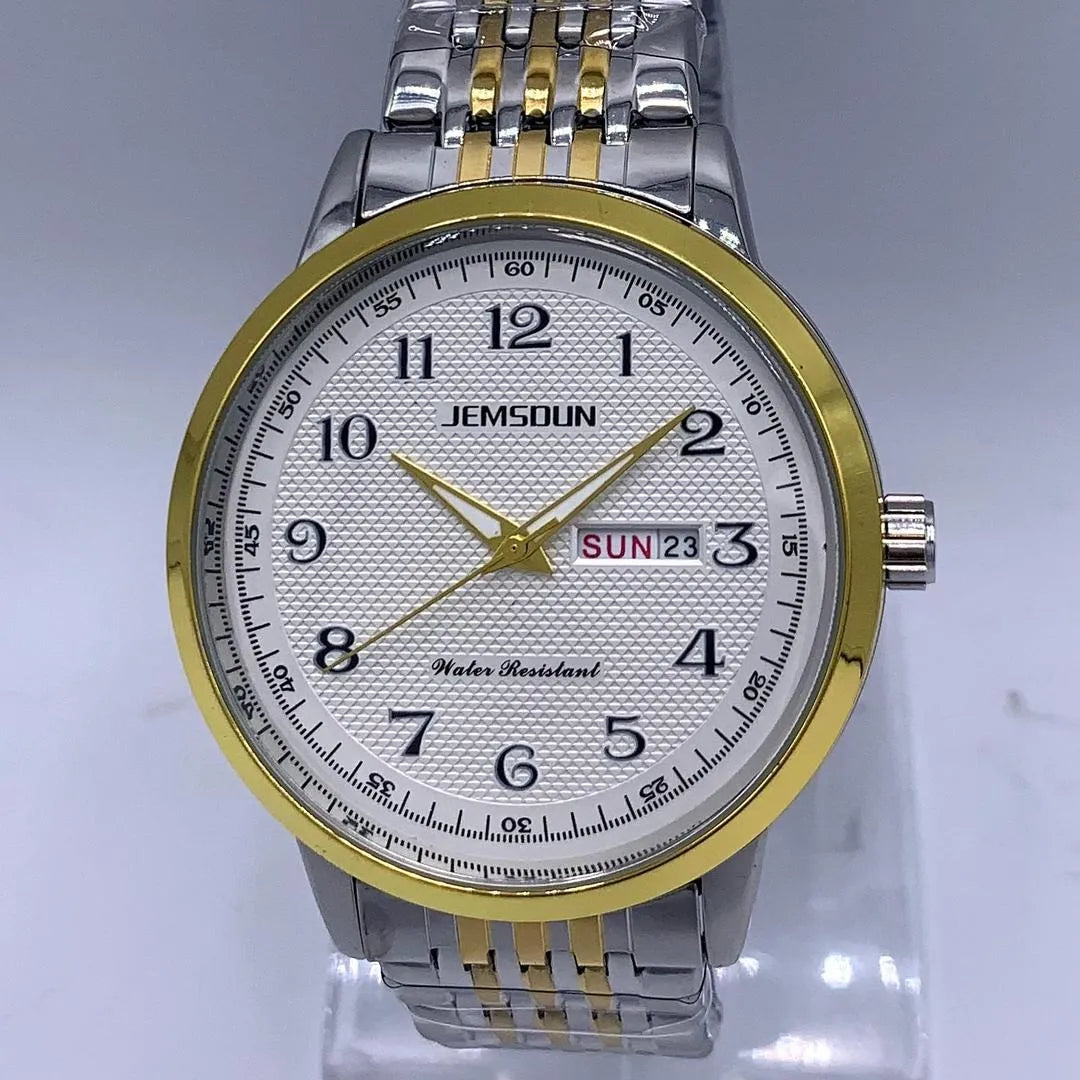 Jemsoun Classic Heritage: Two-Tone Luxury Watch (Automatic, Sapphire, Day-Date)