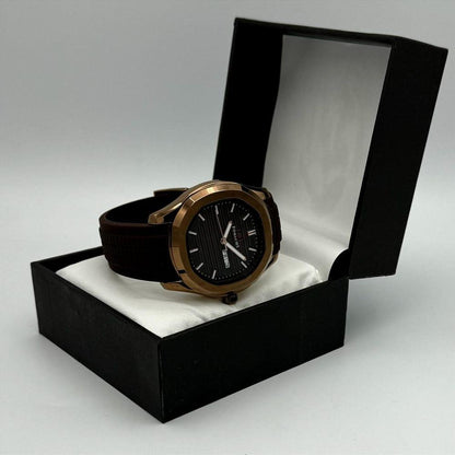 Forichs Luxury Sport Automatic-Style Men's Watch – Textured Dial with Day-Date & Premium Rubber Strap | Trendoraa Mart Elite Collection