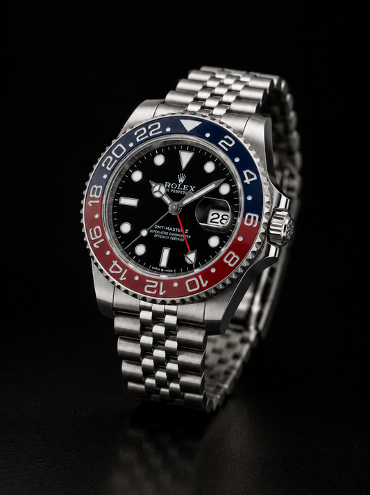 Rolex Luxury GMT Style Stainless Steel Automatic Watch