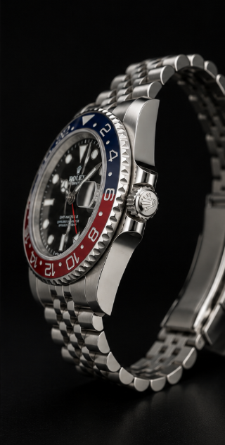 Rolex Luxury GMT Style Stainless Steel Automatic Watch